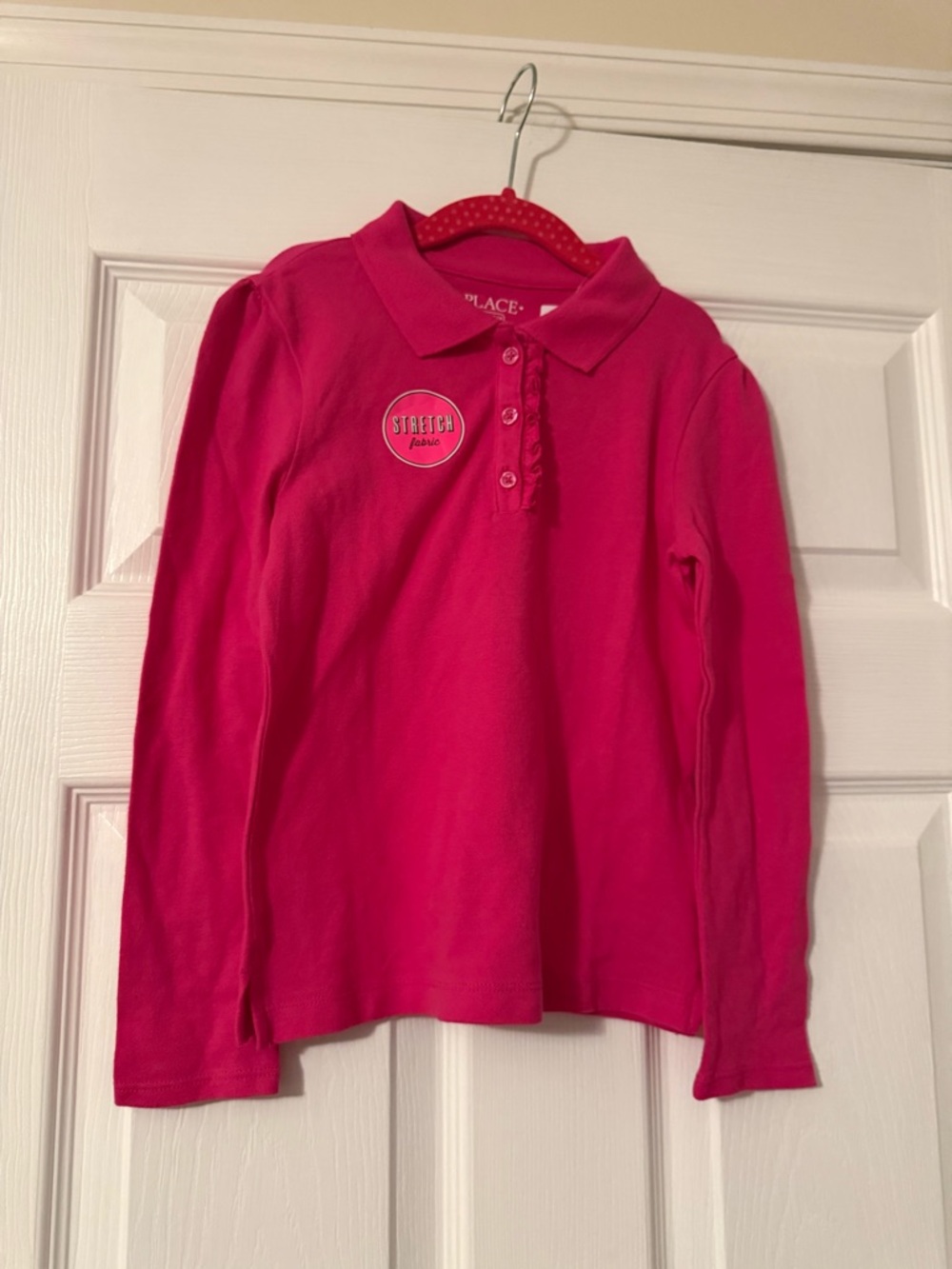 Place Hot Pink Long Sleeve Polo Top
